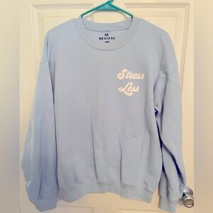 Altar’d State Light Blue Crew Neck Sweatshirt